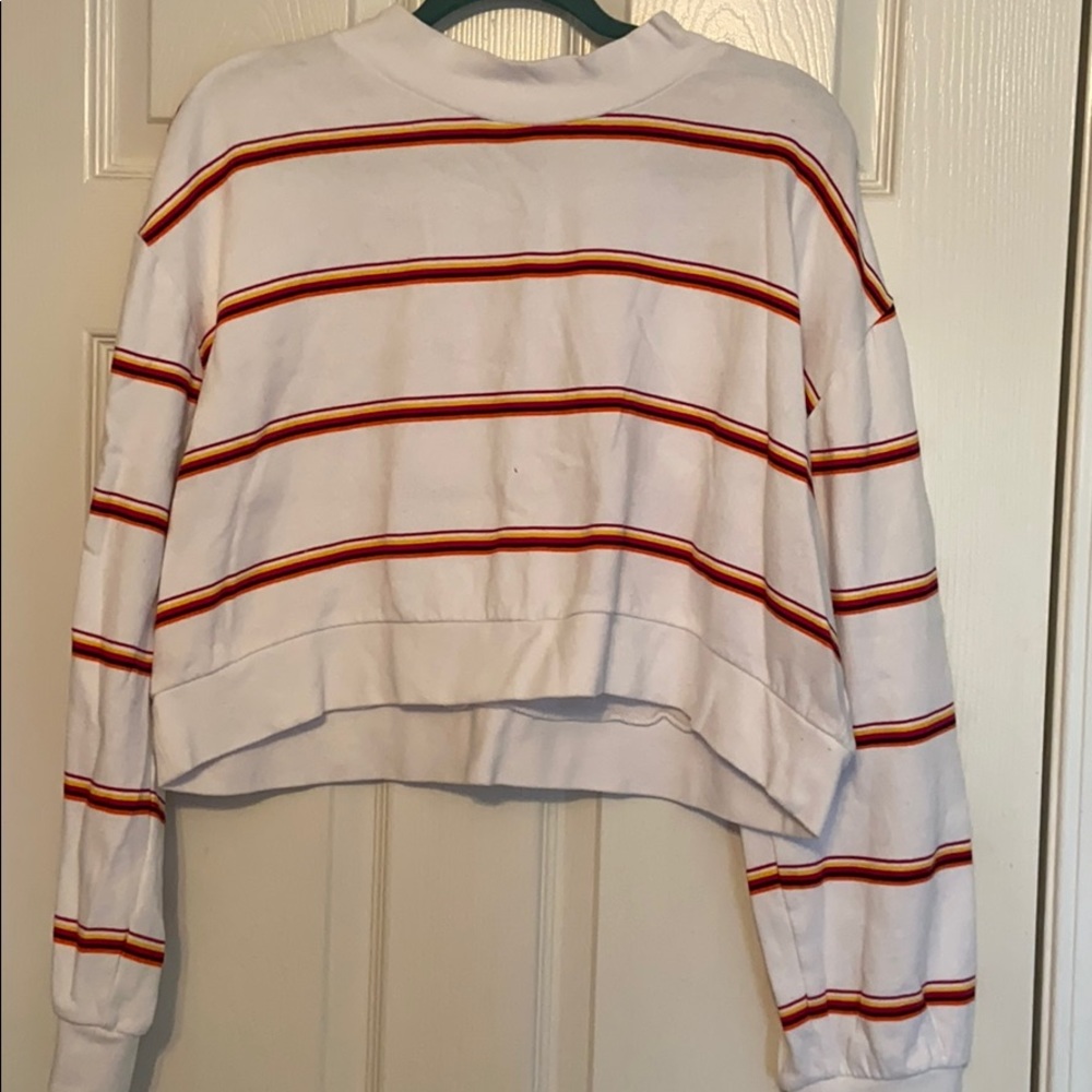 Crop Striped Sweatshirt